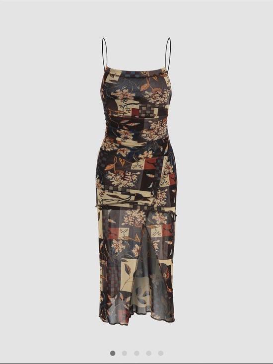 Cider Dresses & Skirts - FLORAL & LEAF PRINT MAXI DRESS